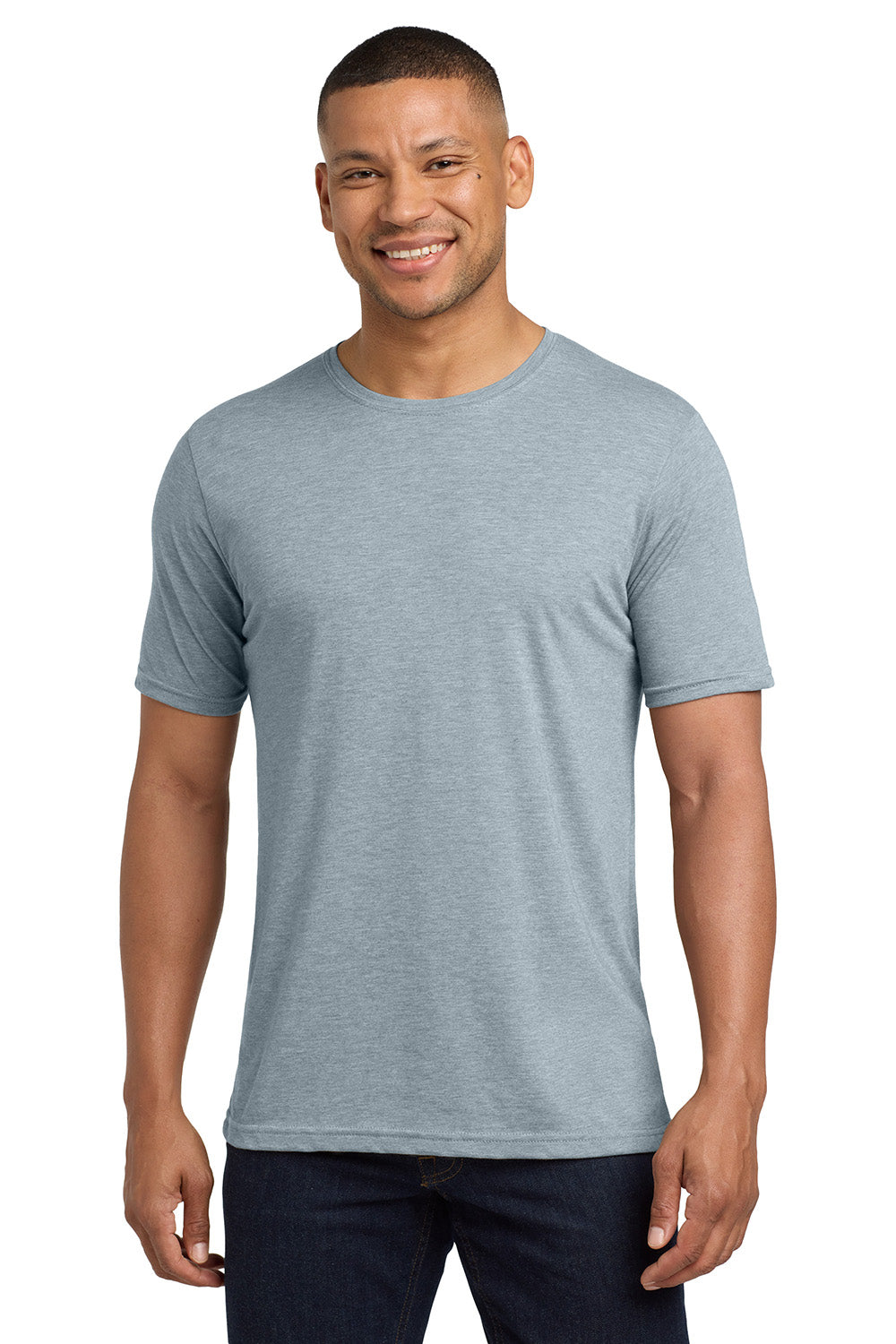 Next Level NL6200/6200 Mens Jersey Short Sleeve Crewneck T-Shirt Stonewashed Denim Blue Model Front