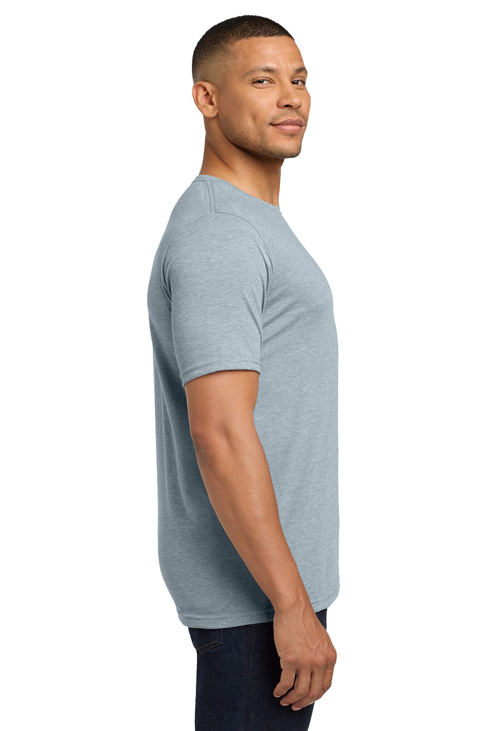 Next Level NL6200/6200 Mens Jersey Short Sleeve Crewneck T-Shirt Stonewashed Denim Blue Model Side