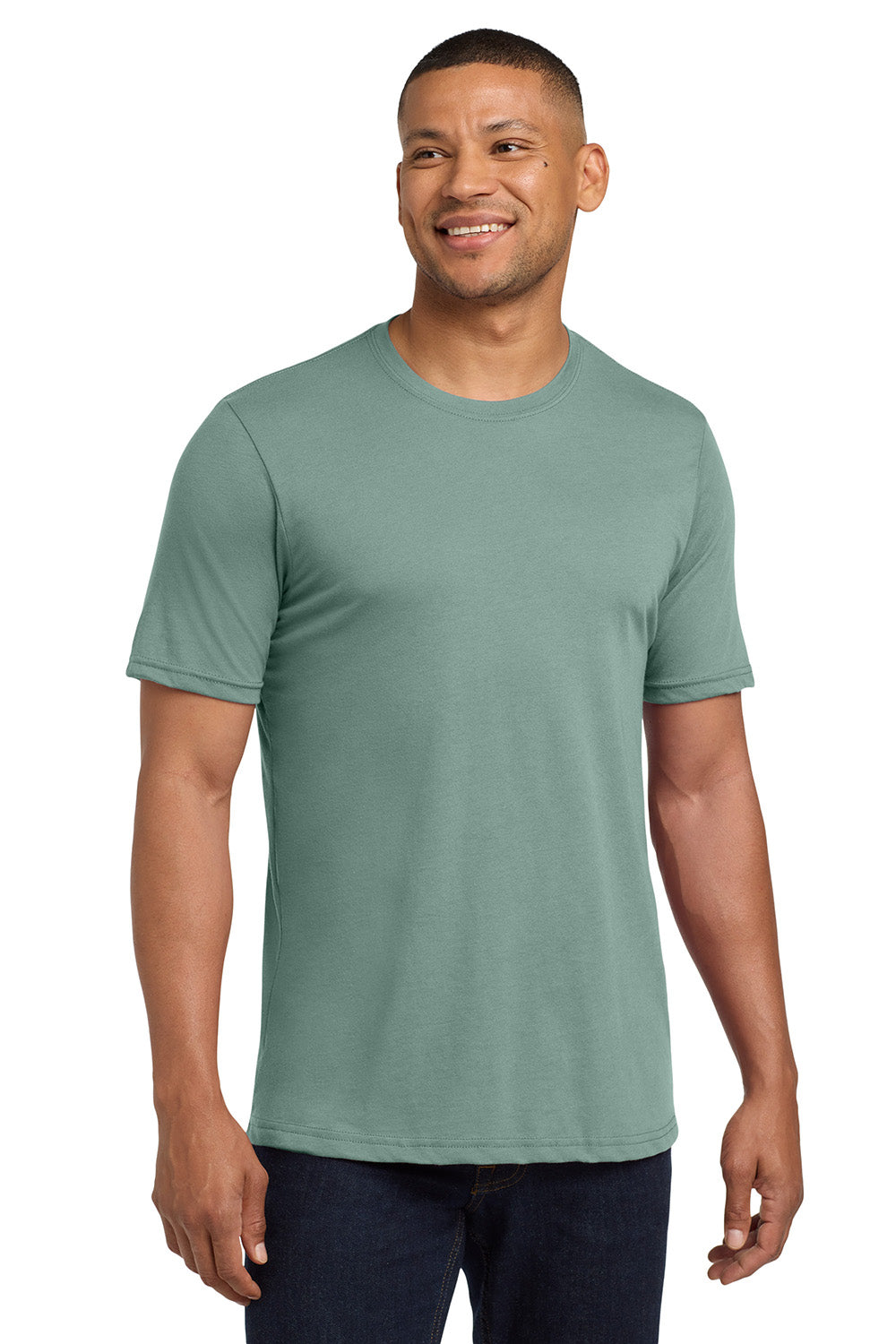 Next Level NL6200/6200 Mens Jersey Short Sleeve Crewneck T-Shirt Stonewashed Green Model Front