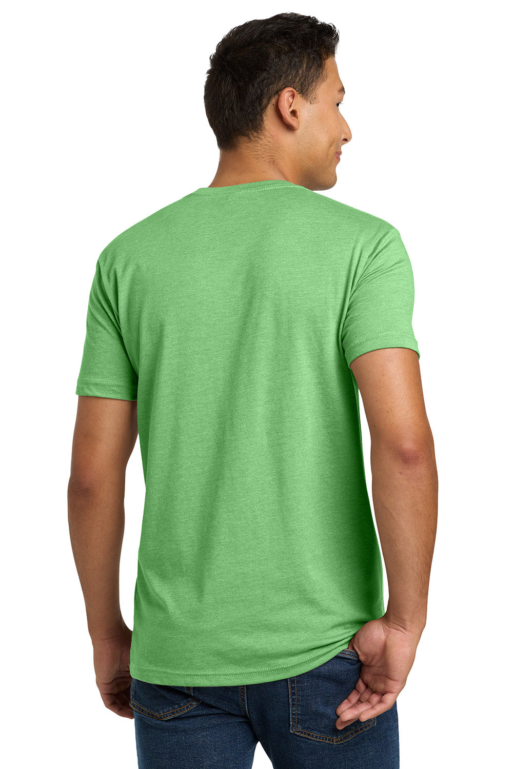 Next Level NL6210/N6210/6210 Mens CVC Jersey Short Sleeve Crewneck T-Shirt Apple Green Model Back