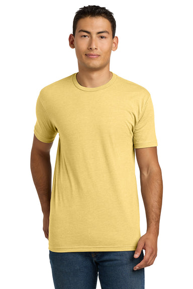 Next Level NL6210/N6210/6210 Mens CVC Jersey Short Sleeve Crewneck T-Shirt Banana Cream Yellow Model Front