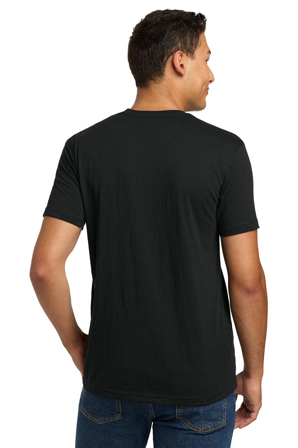 Next Level NL6210/N6210/6210 Mens CVC Jersey Short Sleeve Crewneck T-Shirt Black Model Back