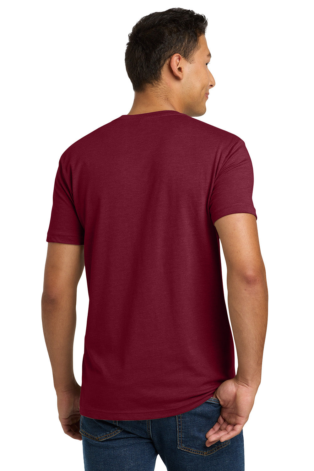 Next Level NL6210/N6210/6210 Mens CVC Jersey Short Sleeve Crewneck T-Shirt Cardinal Red Model Back