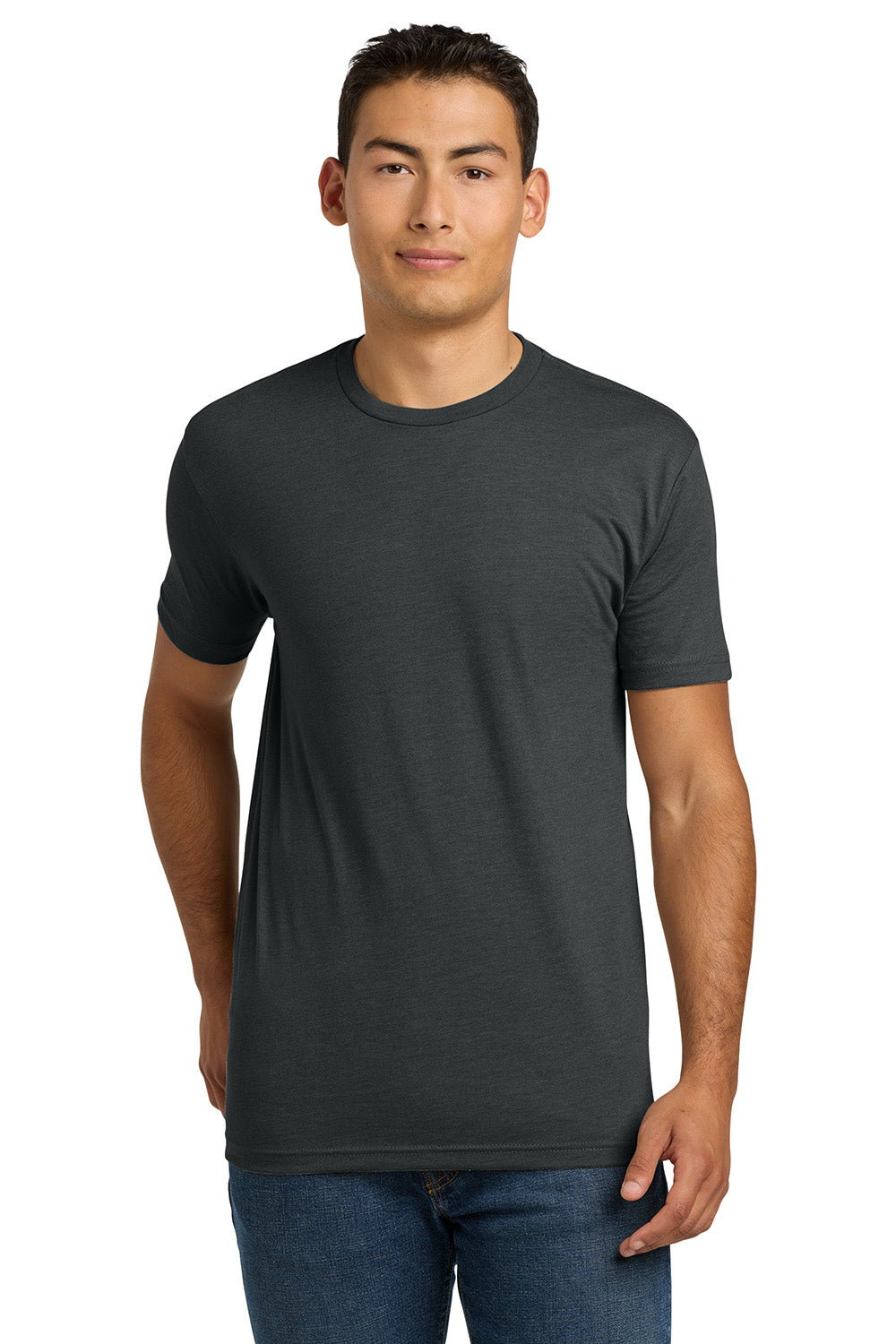 Next Level NL6210/N6210/6210 Mens CVC Jersey Short Sleeve Crewneck T-Shirt Charcoal Grey Model Front