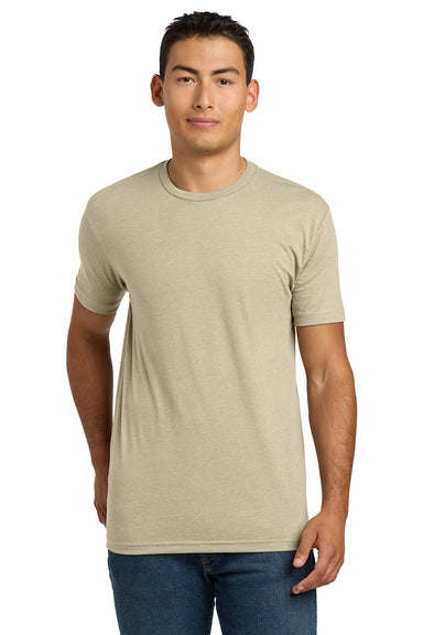 Next Level NL6210/N6210/6210 Mens CVC Jersey Short Sleeve Crewneck T-Shirt Cream Model Front