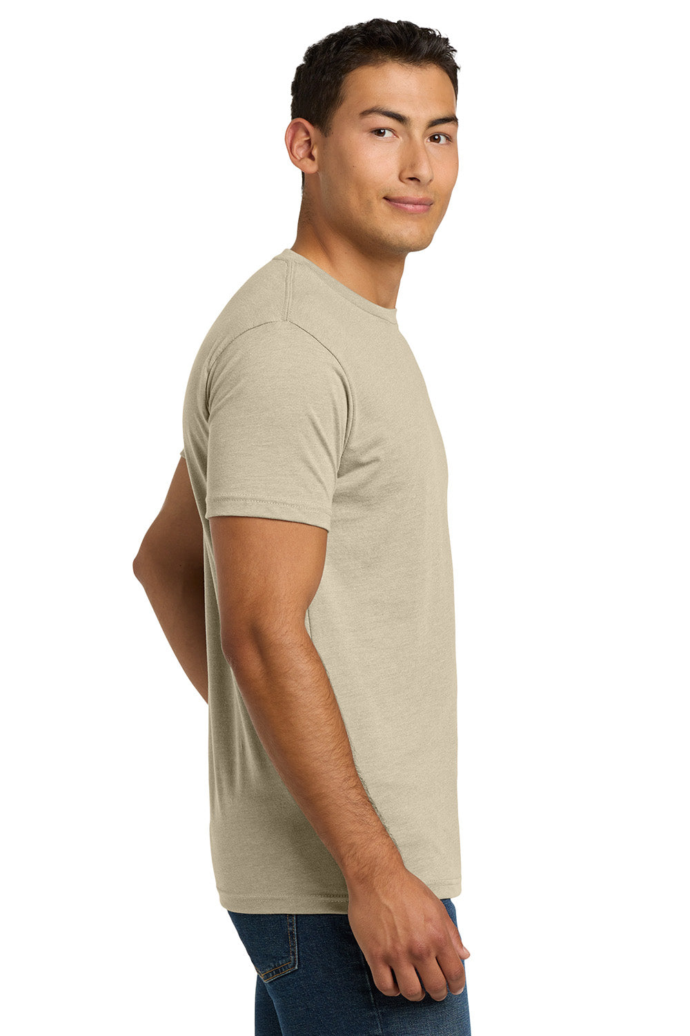 Next Level NL6210/N6210/6210 Mens CVC Jersey Short Sleeve Crewneck T-Shirt Cream Model Side