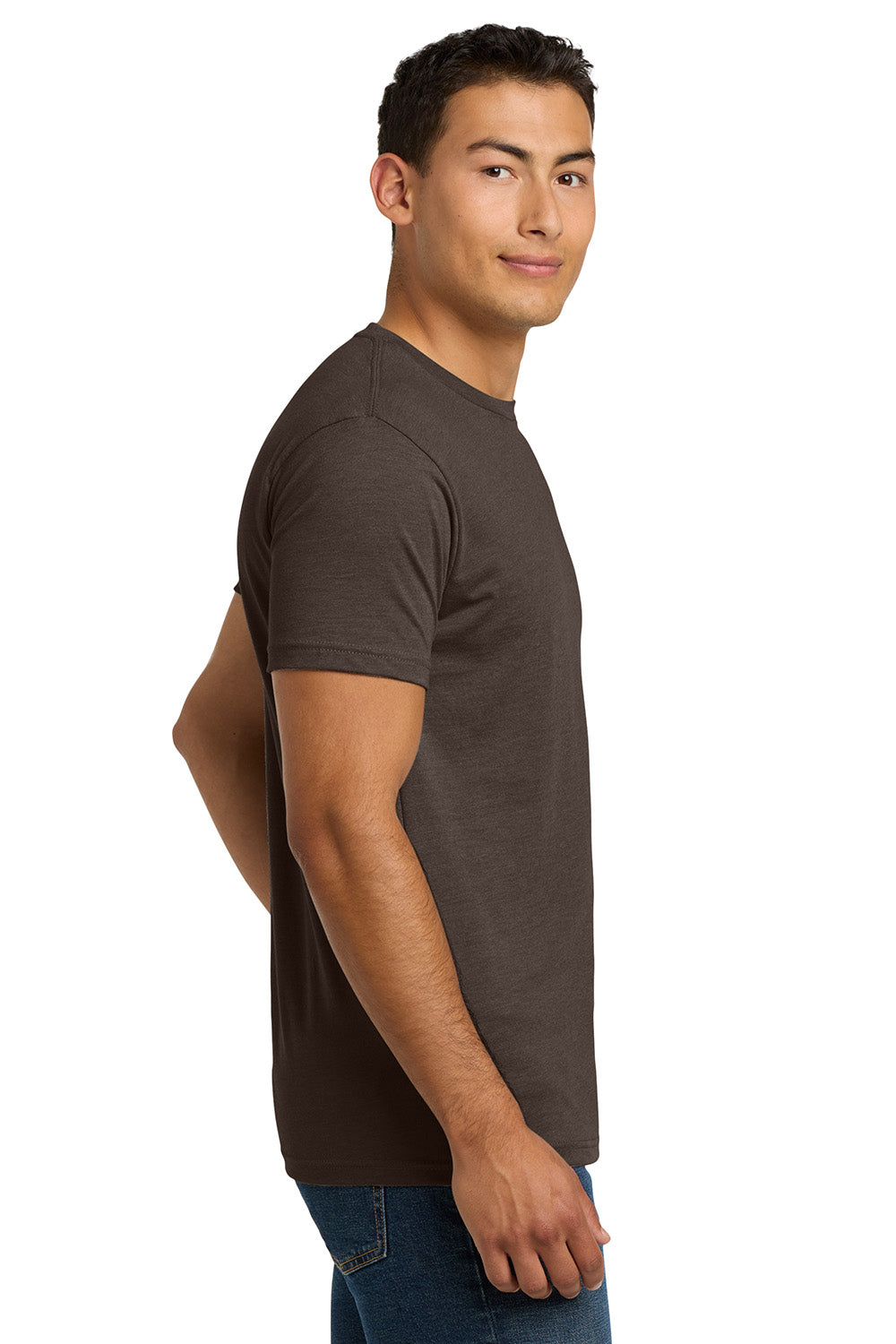 Next Level NL6210/N6210/6210 Mens CVC Jersey Short Sleeve Crewneck T-Shirt Espresso Brown Model Side