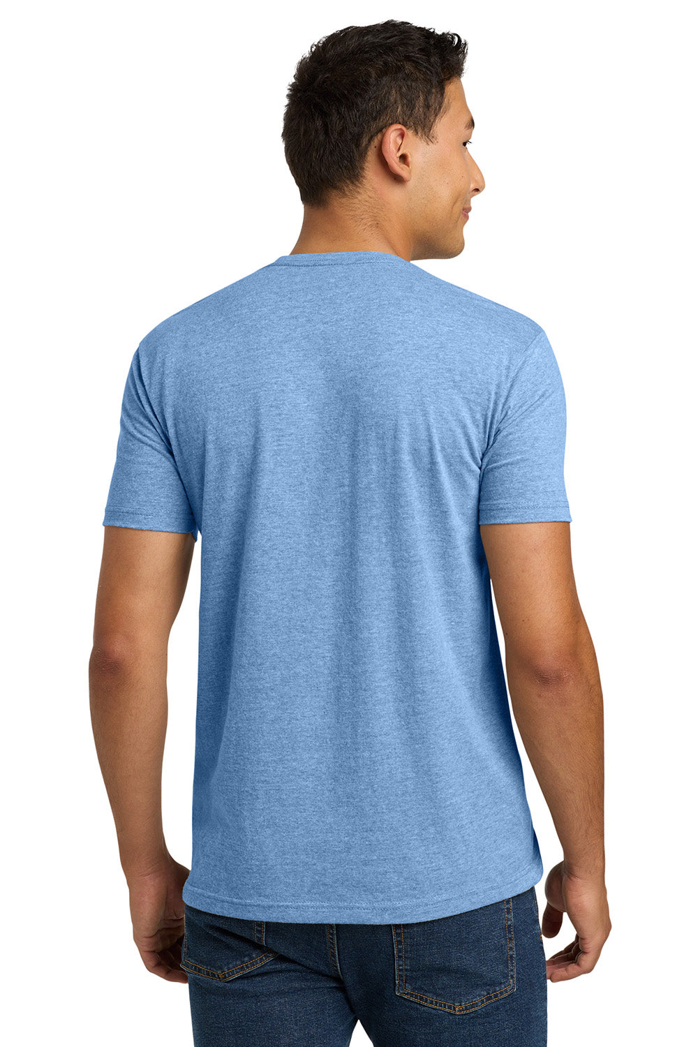 Next Level NL6210/N6210/6210 Mens CVC Jersey Short Sleeve Crewneck T-Shirt Heather Columbia Blue Model Back