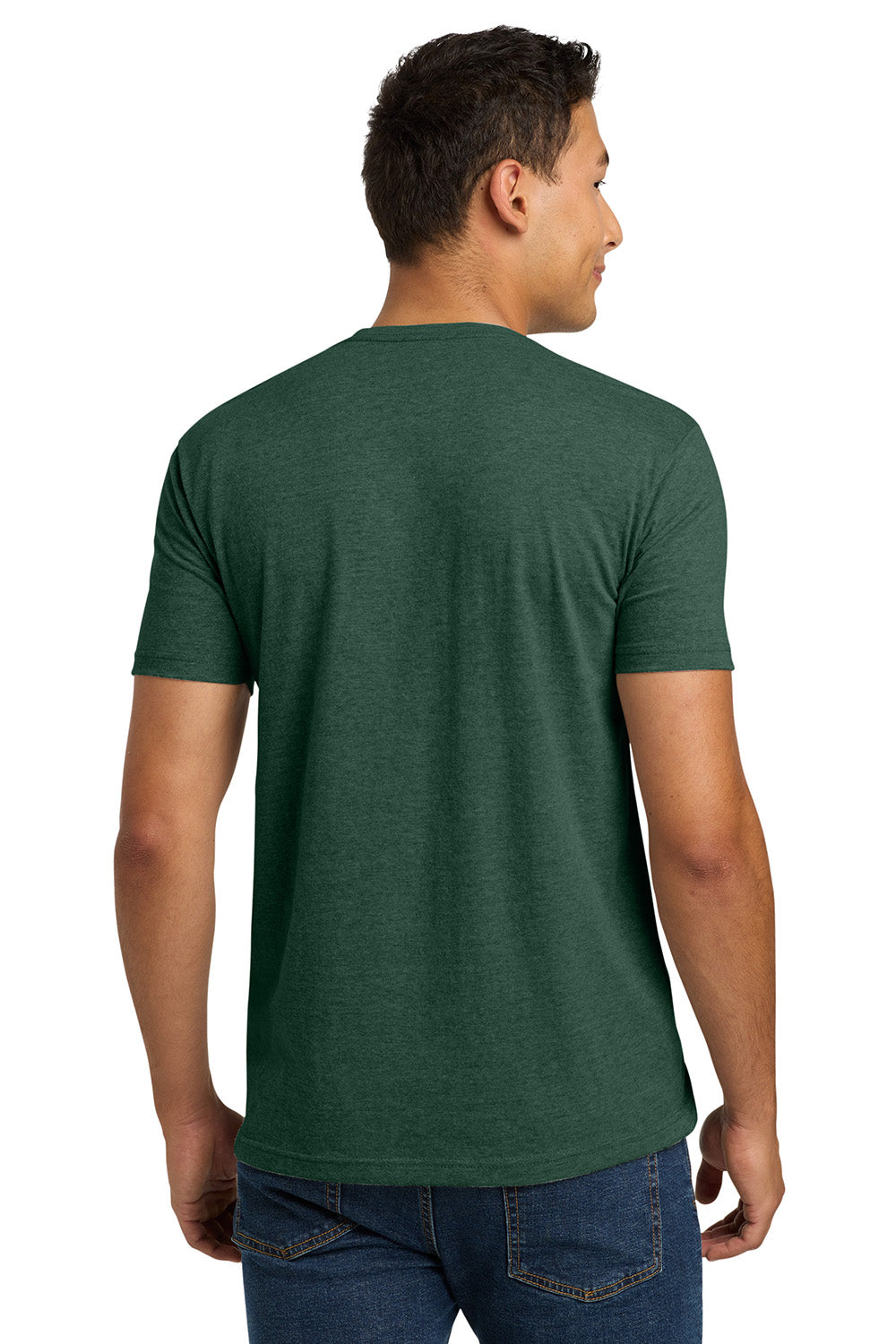 Next Level NL6210/N6210/6210 Mens CVC Jersey Short Sleeve Crewneck T-Shirt Heather Forest Green Model Back