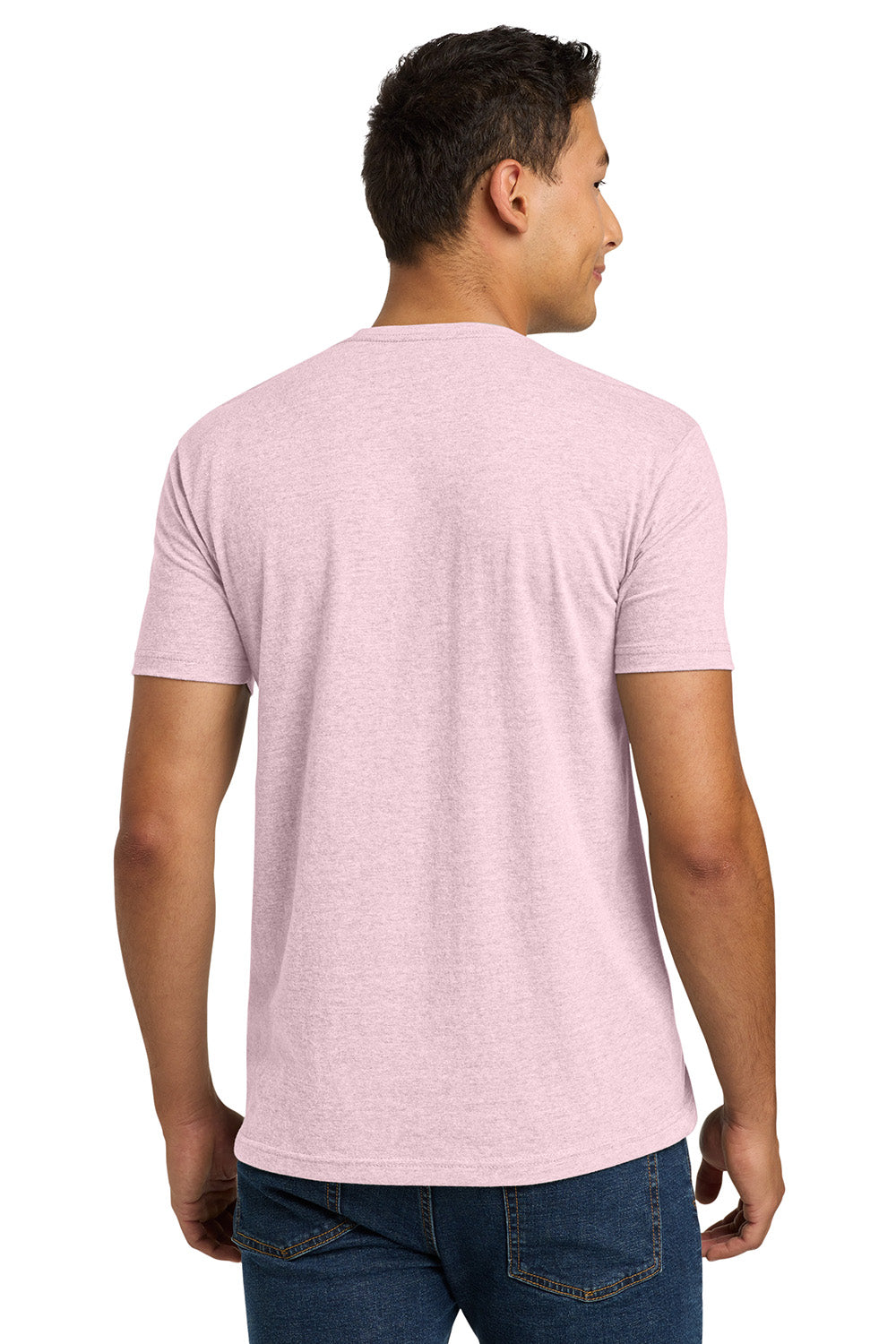 Next Level NL6210/N6210/6210 Mens CVC Jersey Short Sleeve Crewneck T-Shirt Heather Light Pink Model Back