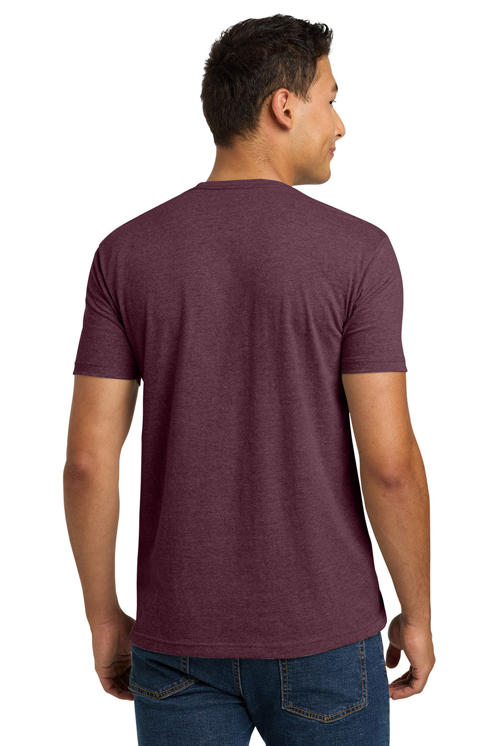 Next Level NL6210/N6210/6210 Mens CVC Jersey Short Sleeve Crewneck T-Shirt Heather Maroon Model Back