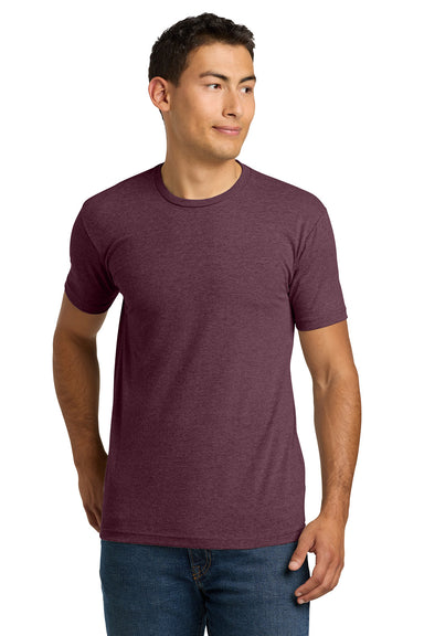 Next Level NL6210/N6210/6210 Mens CVC Jersey Short Sleeve Crewneck T-Shirt Heather Maroon Model Front