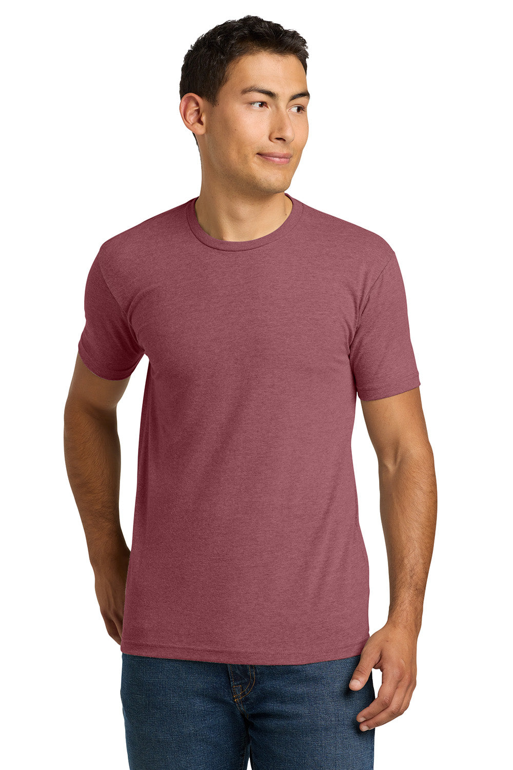 Next Level NL6210/N6210/6210 Mens CVC Jersey Short Sleeve Crewneck T-Shirt Heather Mauve Model Front