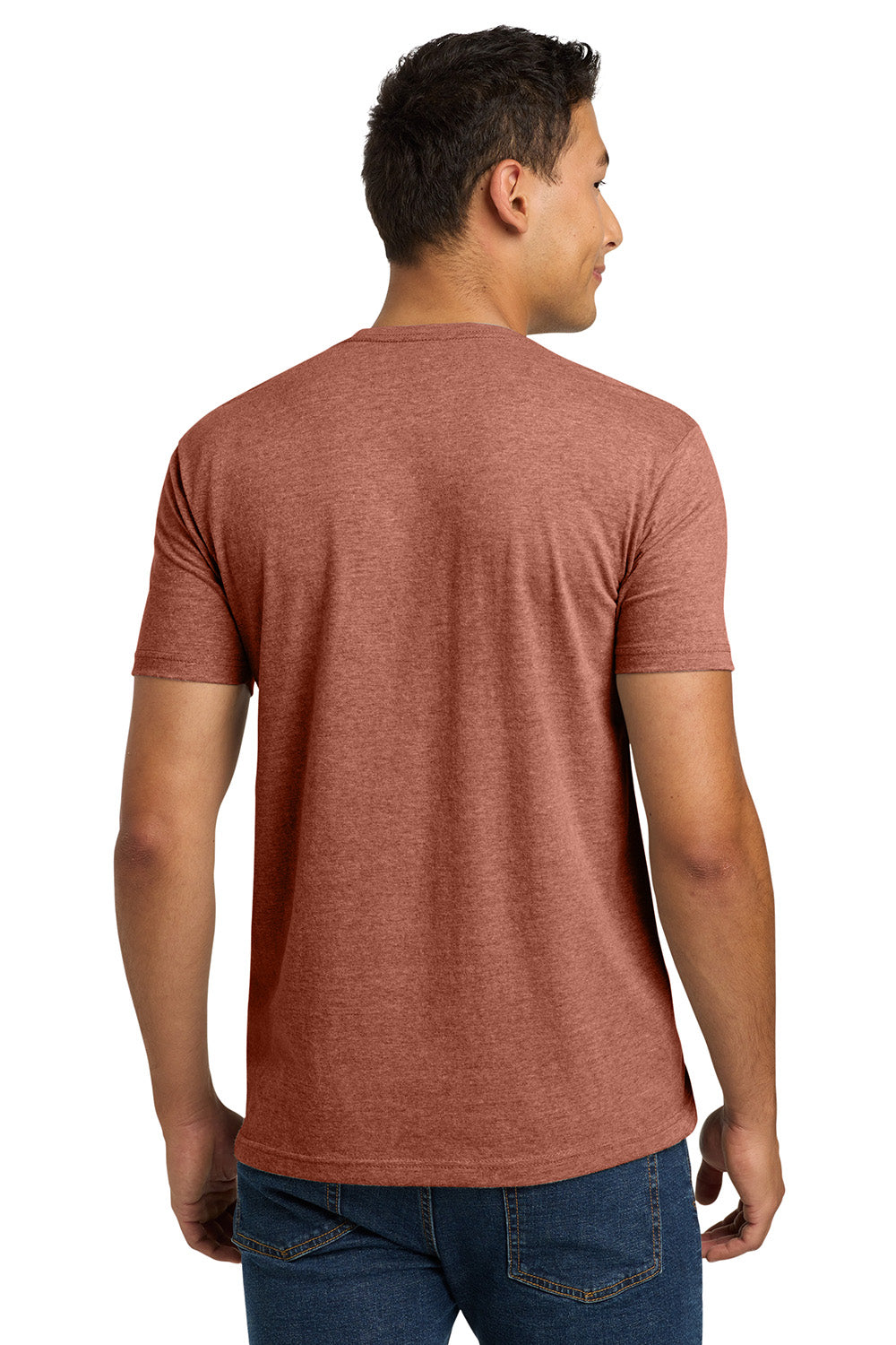 Next Level NL6210/N6210/6210 Mens CVC Jersey Short Sleeve Crewneck T-Shirt Heather Redwood Model Back