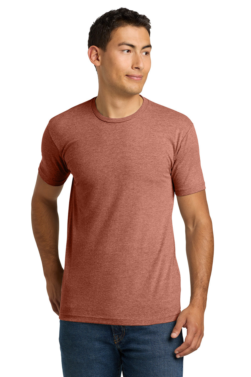 Next Level NL6210/N6210/6210 Mens CVC Jersey Short Sleeve Crewneck T-Shirt Heather Redwood Model Front