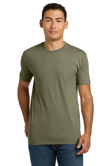 Next Level NL6210/N6210/6210 Mens CVC Jersey Short Sleeve Crewneck T-Shirt Light Olive Model Front