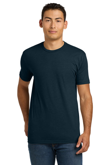 Next Level NL6210/N6210/6210 Mens CVC Jersey Short Sleeve Crewneck T-Shirt Midnight Navy Blue Model Front