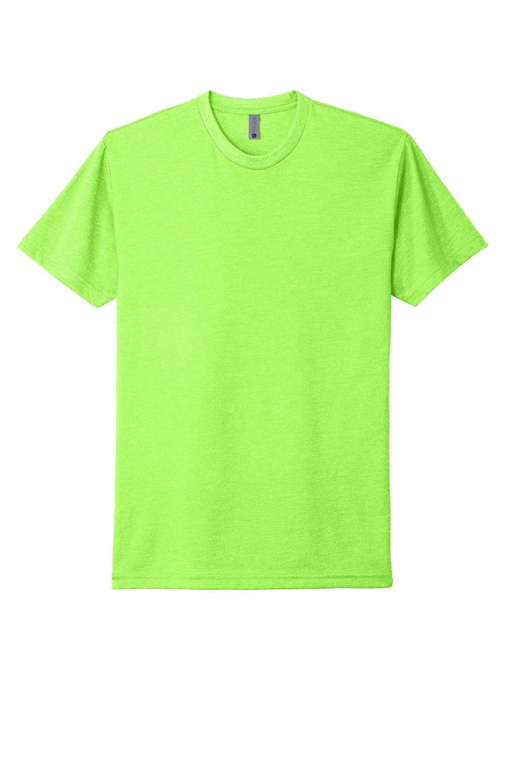 Next Level NL6210/N6210/6210 Mens CVC Jersey Short Sleeve Crewneck T-Shirt Neon Green Flat Front