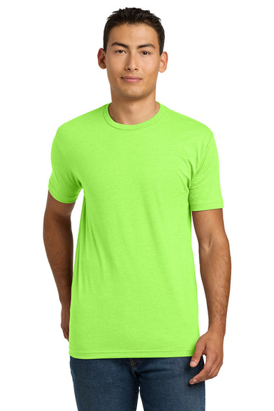 Next Level NL6210/N6210/6210 Mens CVC Jersey Short Sleeve Crewneck T-Shirt Neon Green Model Front