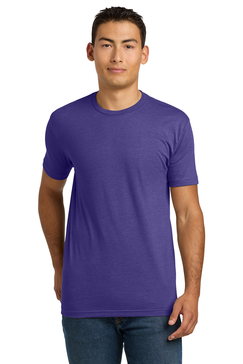 Next Level NL6210/N6210/6210 Mens CVC Jersey Short Sleeve Crewneck T-Shirt Purple Rush Model Front