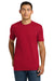 Next Level NL6210/N6210/6210 Mens CVC Jersey Short Sleeve Crewneck T-Shirt Red Model Front