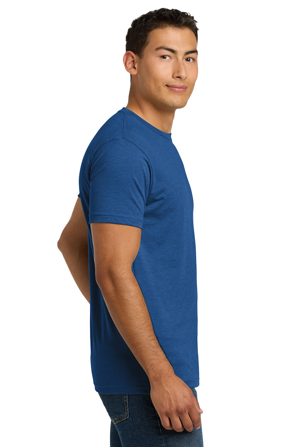 Next Level NL6210/N6210/6210 Mens CVC Jersey Short Sleeve Crewneck T-Shirt Royal Blue Model Side