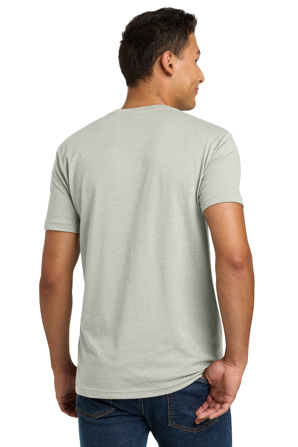 Next Level NL6210/N6210/6210 Mens CVC Jersey Short Sleeve Crewneck T-Shirt Sand Model Back