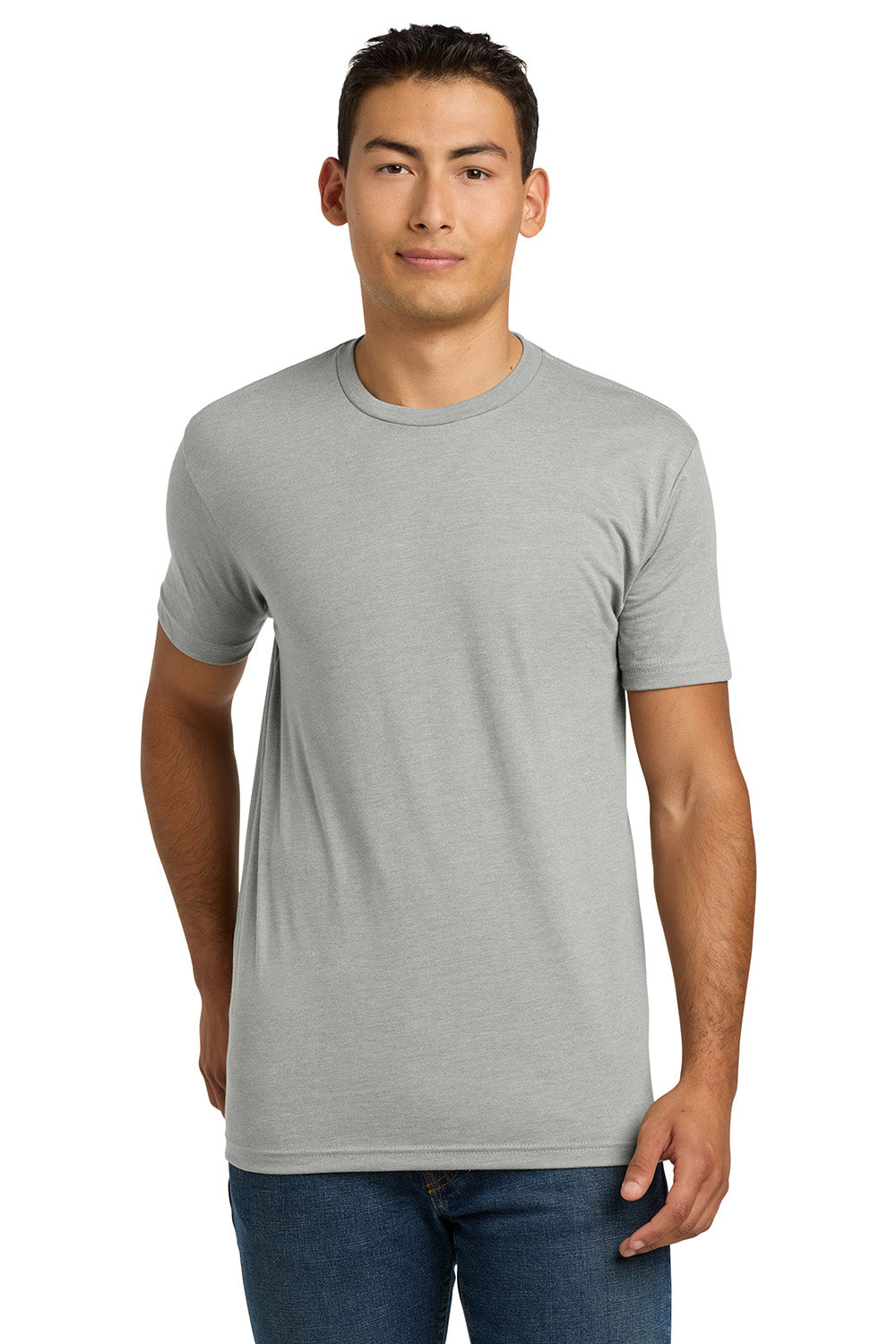 Next Level NL6210/N6210/6210 Mens CVC Jersey Short Sleeve Crewneck T-Shirt Silk Grey Model Front