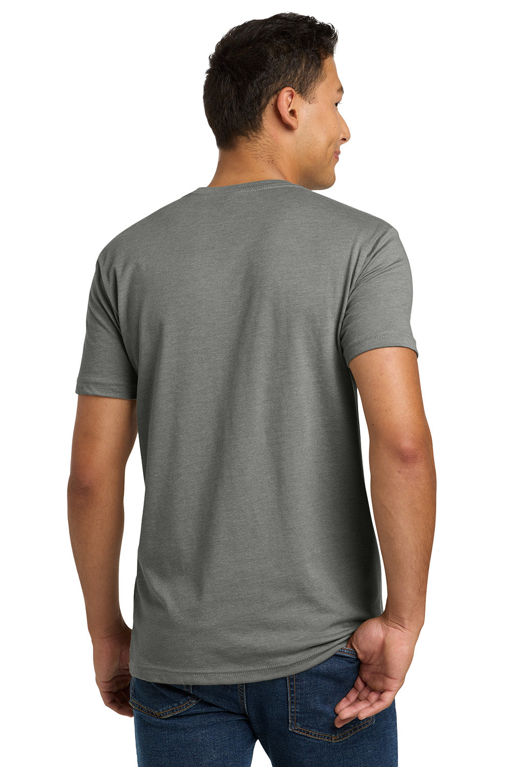 Next Level NL6210/N6210/6210 Mens CVC Jersey Short Sleeve Crewneck T-Shirt Stone Grey Model Back