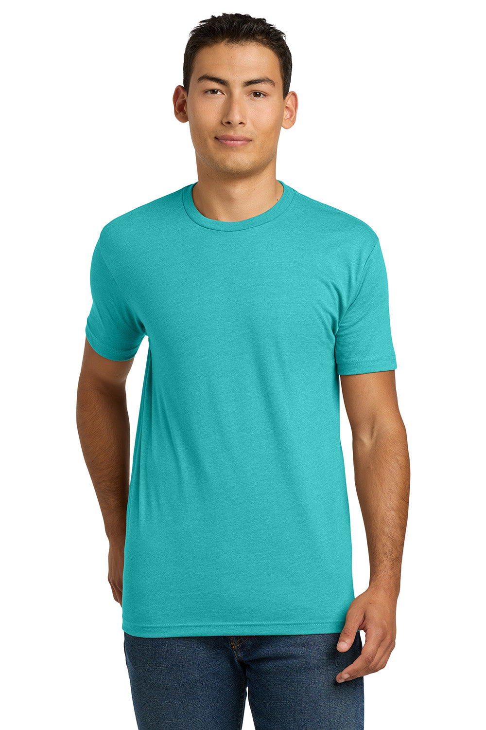 Next Level NL6210/N6210/6210 Mens CVC Jersey Short Sleeve Crewneck T-Shirt Tahiti Blue Model Front