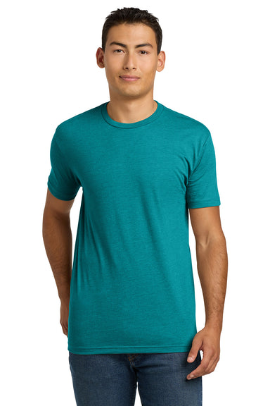 Next Level NL6210/N6210/6210 Mens CVC Jersey Short Sleeve Crewneck T-Shirt Teal Blue Model Front