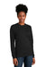 Next Level NL6211 Mens CVC Long Sleeve Crewneck T-Shirt Black Model Front