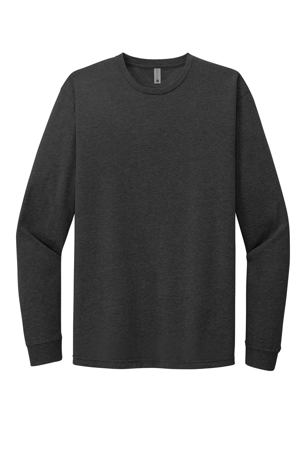 Next Level NL6211 Mens CVC Long Sleeve Crewneck T-Shirt Charcoal Grey Flat Front