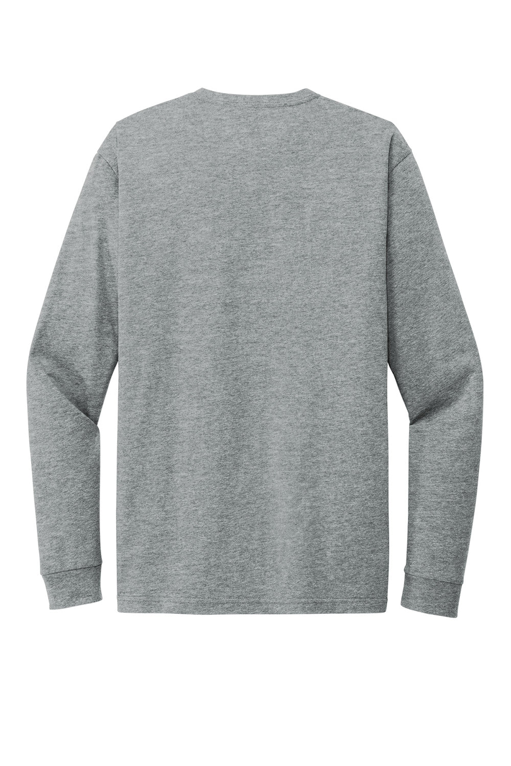 Next Level NL6211 Mens CVC Long Sleeve Crewneck T-Shirt Heather Dark Grey Flat Back