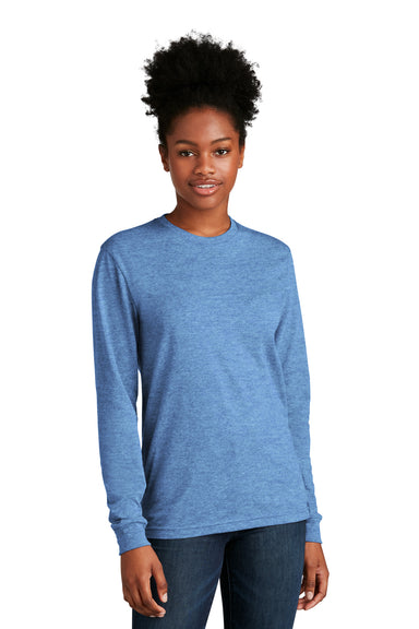 Next Level NL6211 Mens CVC Long Sleeve Crewneck T-Shirt Heather Columbia Blue Model Front