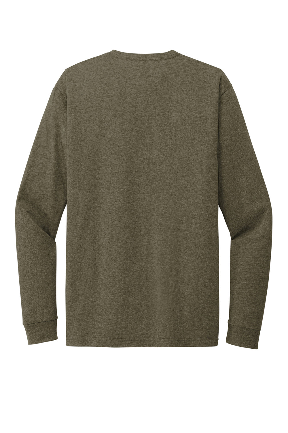 Next Level NL6211 Mens CVC Long Sleeve Crewneck T-Shirt Military Green Flat Back