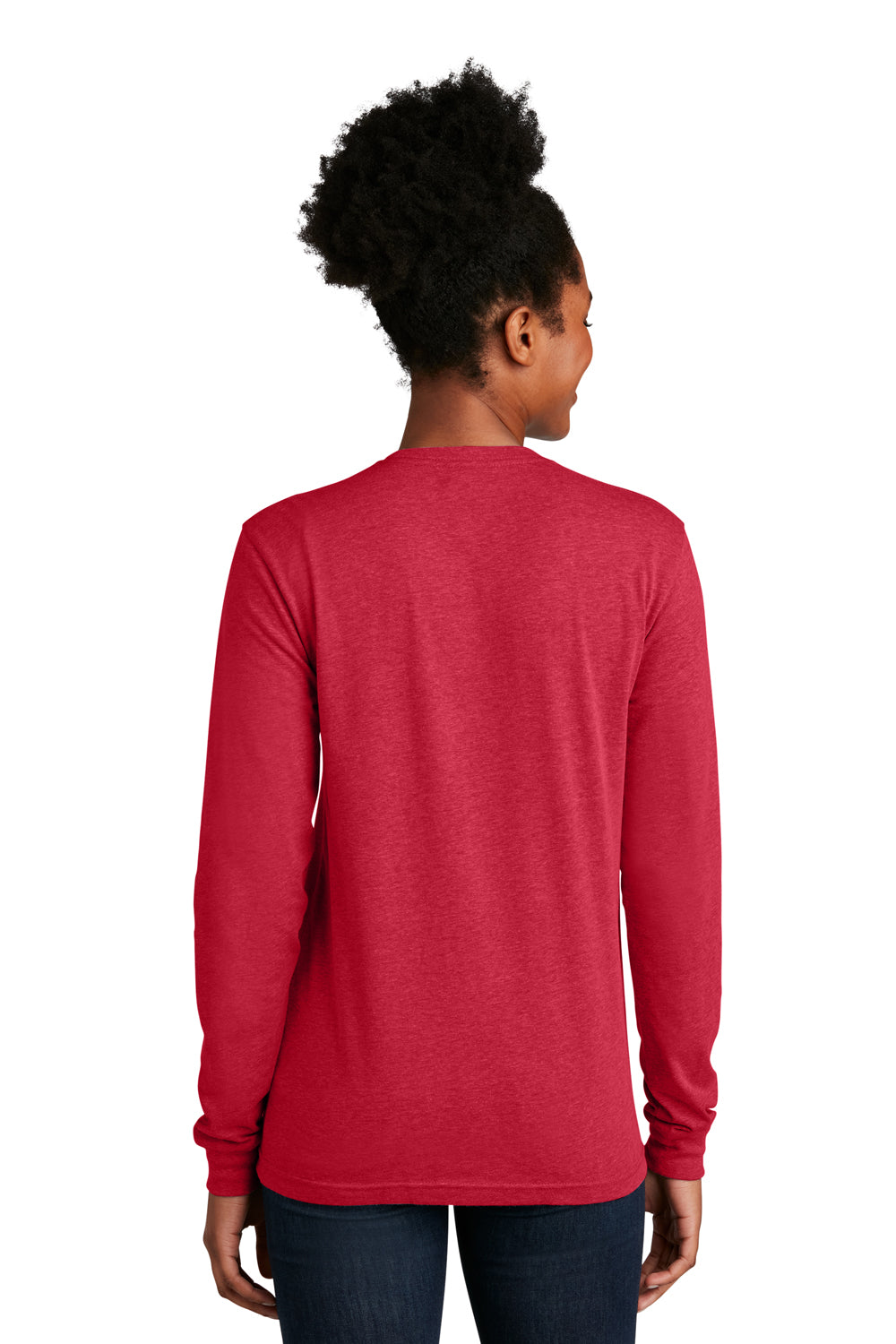 Next Level NL6211 Mens CVC Long Sleeve Crewneck T-Shirt Red Model Back