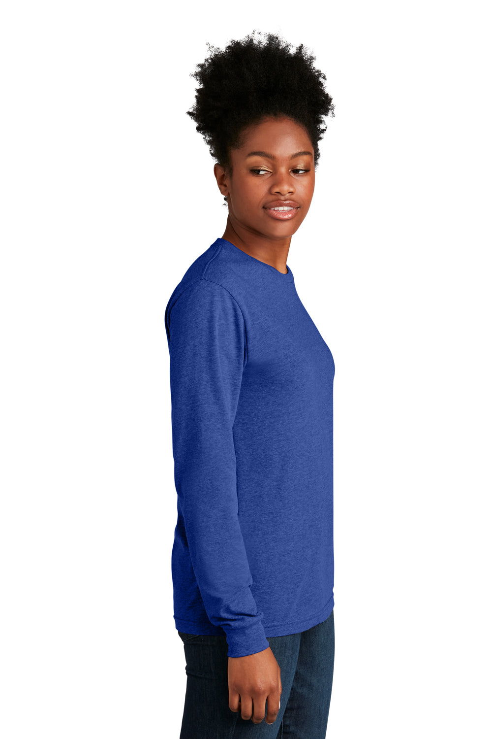 Next Level NL6211 Mens CVC Long Sleeve Crewneck T-Shirt Royal Blue Model Side