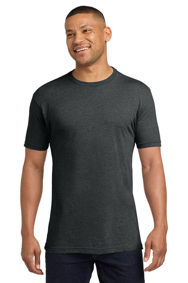 Next Level NL6410/6410 Mens Sueded Jersey Short Sleeve Crewneck T-Shirt Heather Metal Grey Model Front