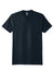 Next Level NL6410/6410 Mens Sueded Jersey Short Sleeve Crewneck T-Shirt Midnight Navy Blue Flat Front