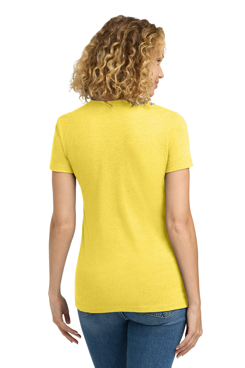 Next Level NL6610/6610 Womens CVC Jersey Short Sleeve Crewneck T-Shirt Banana Cream Yellow Model Back