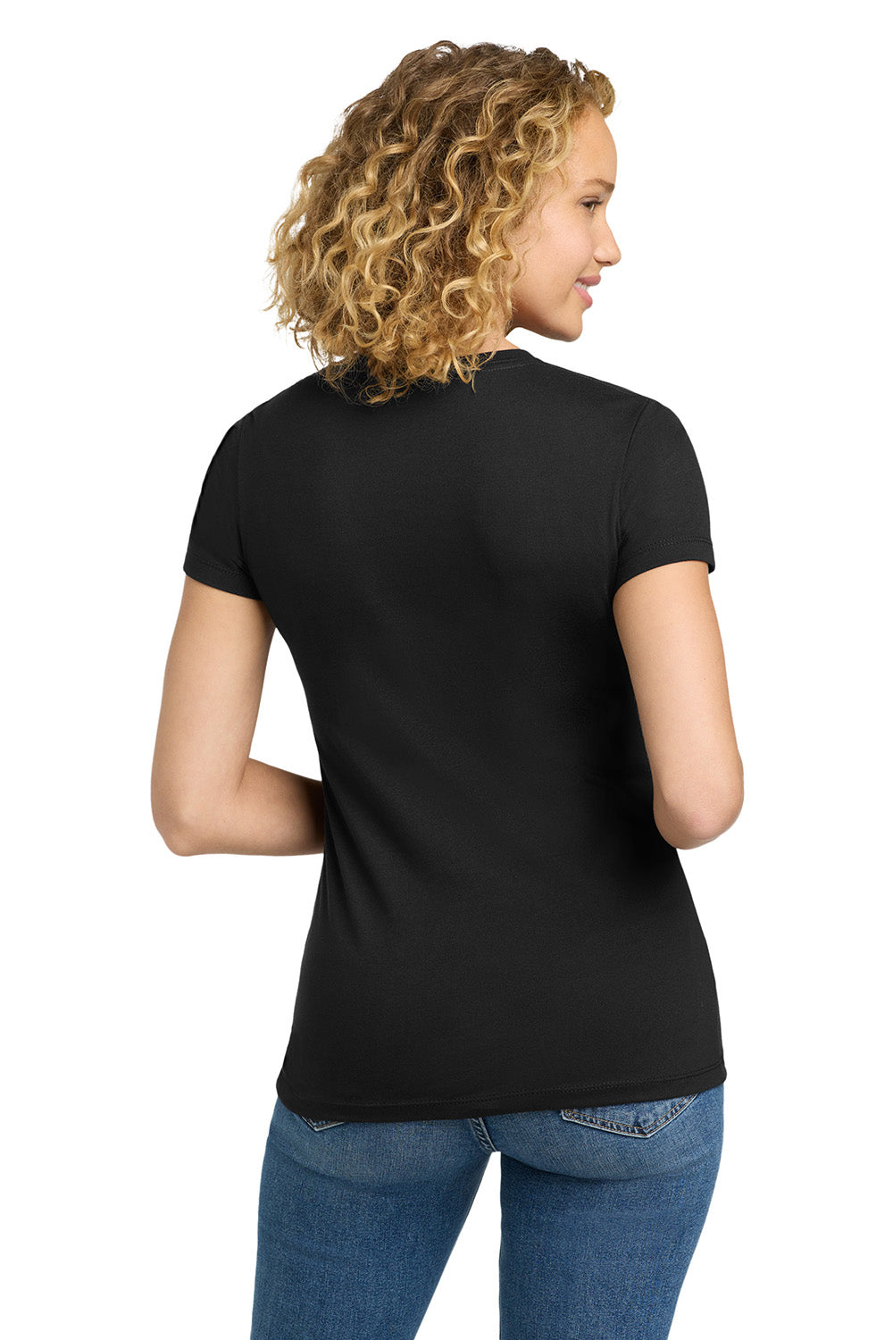 Next Level NL6610/6610 Womens CVC Jersey Short Sleeve Crewneck T-Shirt Black Model Back