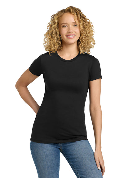 Next Level NL6610/6610 Womens CVC Jersey Short Sleeve Crewneck T-Shirt Black Model Front