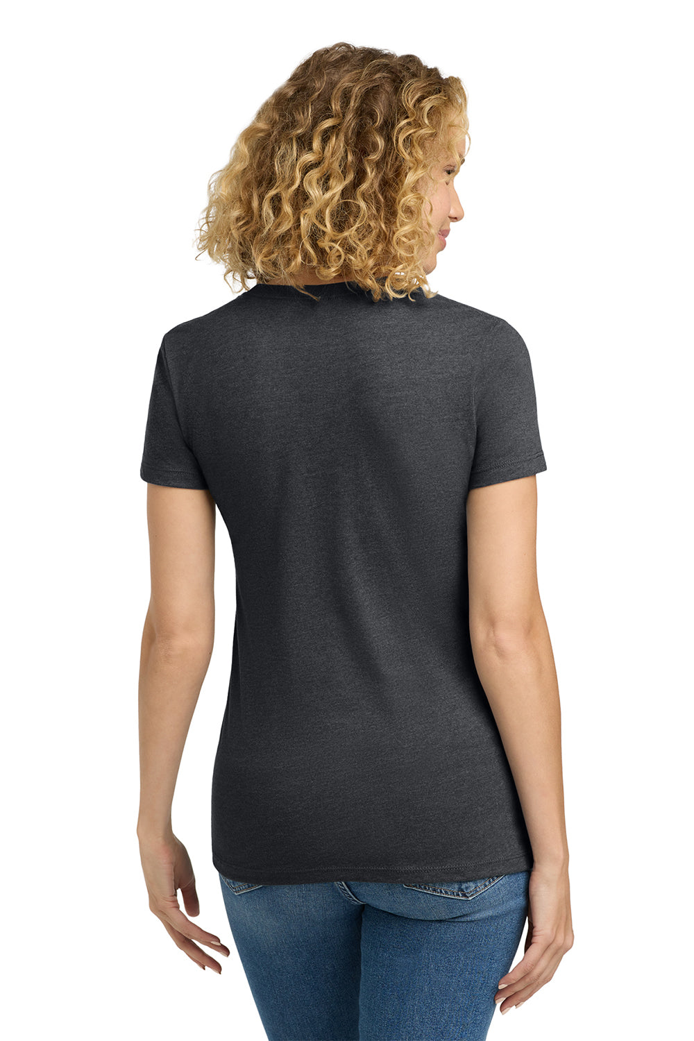 Next Level NL6610/6610 Womens CVC Jersey Short Sleeve Crewneck T-Shirt Charcoal Grey Model Back