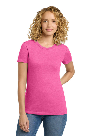 Next Level NL6610/6610 Womens CVC Jersey Short Sleeve Crewneck T-Shirt Hot Pink Model Front