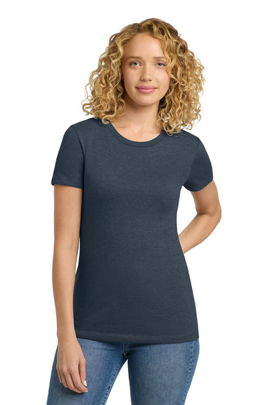 Next Level NL6610/6610 Womens CVC Jersey Short Sleeve Crewneck T-Shirt Indigo Blue Model Front