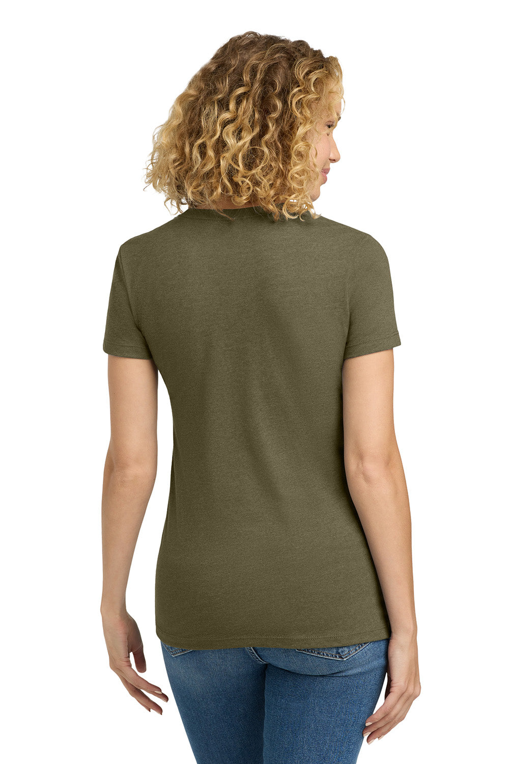 Next Level NL6610/6610 Womens CVC Jersey Short Sleeve Crewneck T-Shirt Military Green Model Back