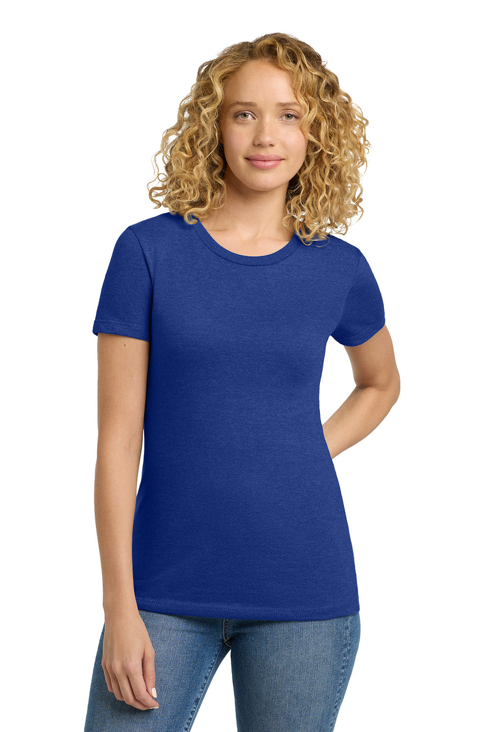 Next Level NL6610/6610 Womens CVC Jersey Short Sleeve Crewneck T-Shirt Royal Blue Model Front