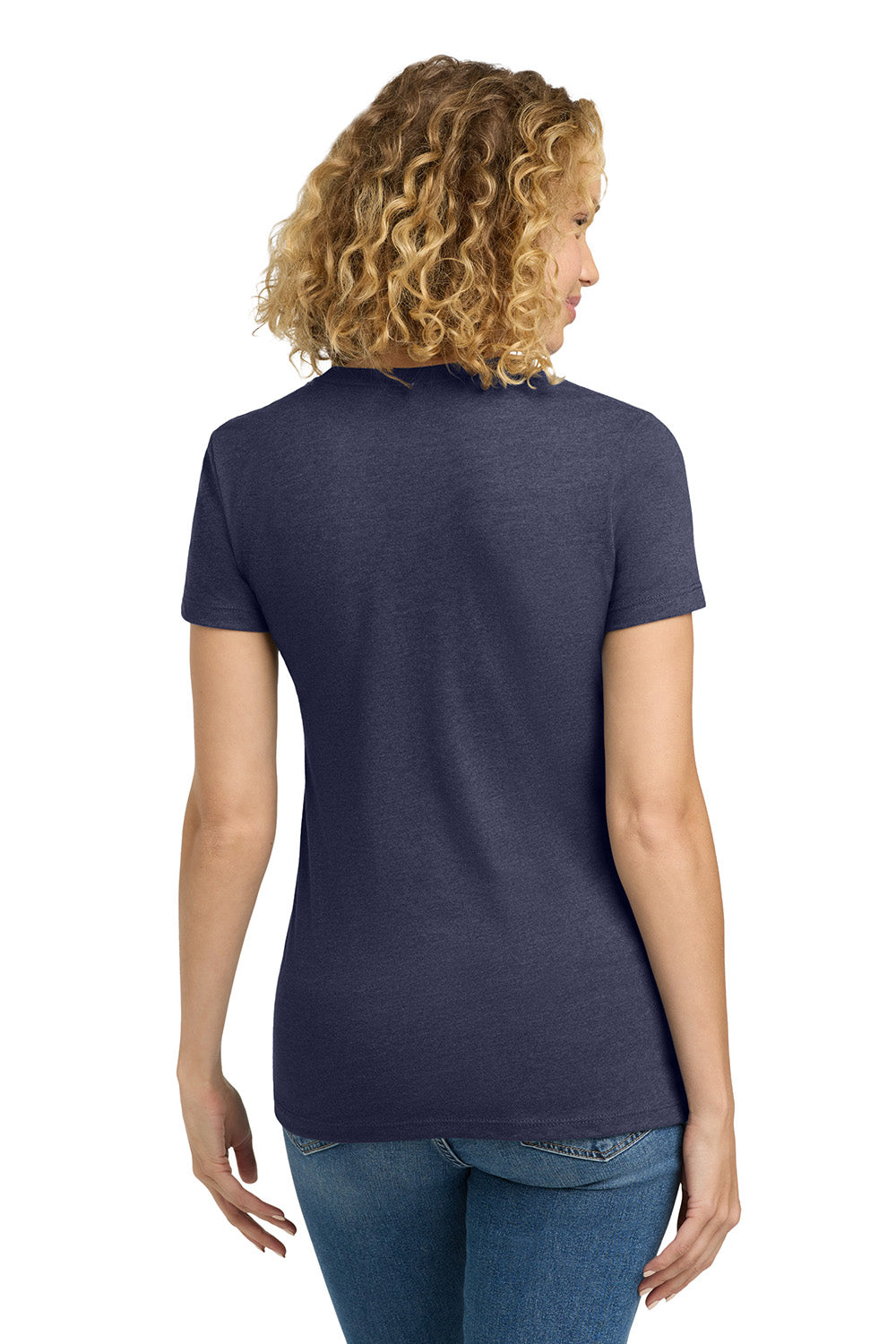 Next Level NL6610/6610 Womens CVC Jersey Short Sleeve Crewneck T-Shirt Storm Blue Model Back