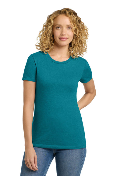 Next Level NL6610/6610 Womens CVC Jersey Short Sleeve Crewneck T-Shirt Teal Green Model Front